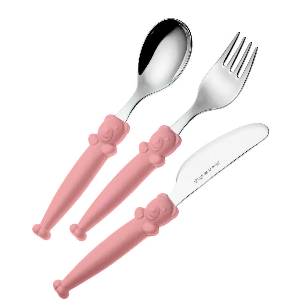 Eme Pappallegra Children'S Cutlery - Knife, Fork & Spoon Set (Pink)