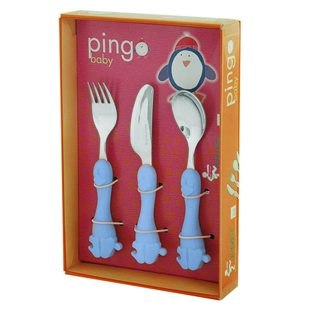 Eme Ping Baby Children'S Cutlery - Knife, Fork & Spoon Set (Blue)