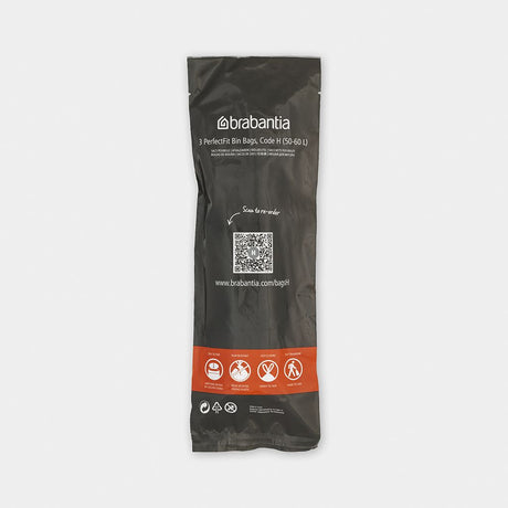 Brabantia Perfectfit Bags Code H, 50-60 Litre, 10 Bags Per Roll - White