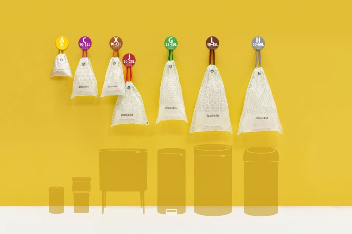 Brabantia Perfectfit-Beutel Code H, 50–60 Liter, 10 Beutel pro Rolle – Weiß