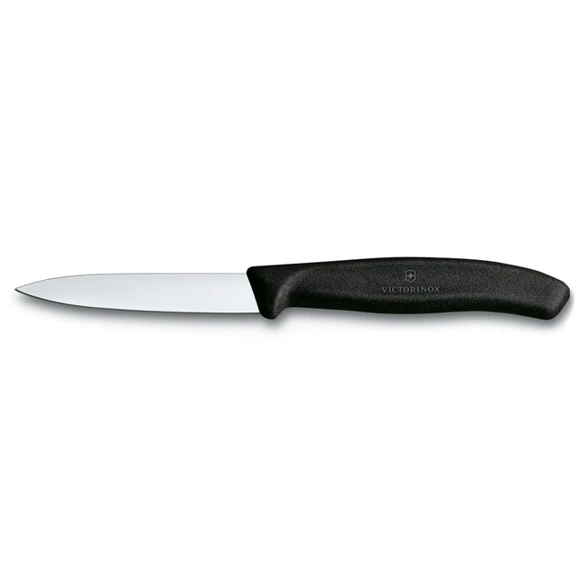 Victorinox Swiss Army serrated paring knife 3.25 inches 8.25 cm black handle