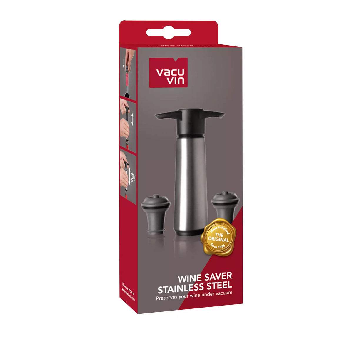 Vacu Vin Wine Saver Stainless Steel - 2 Stoppers