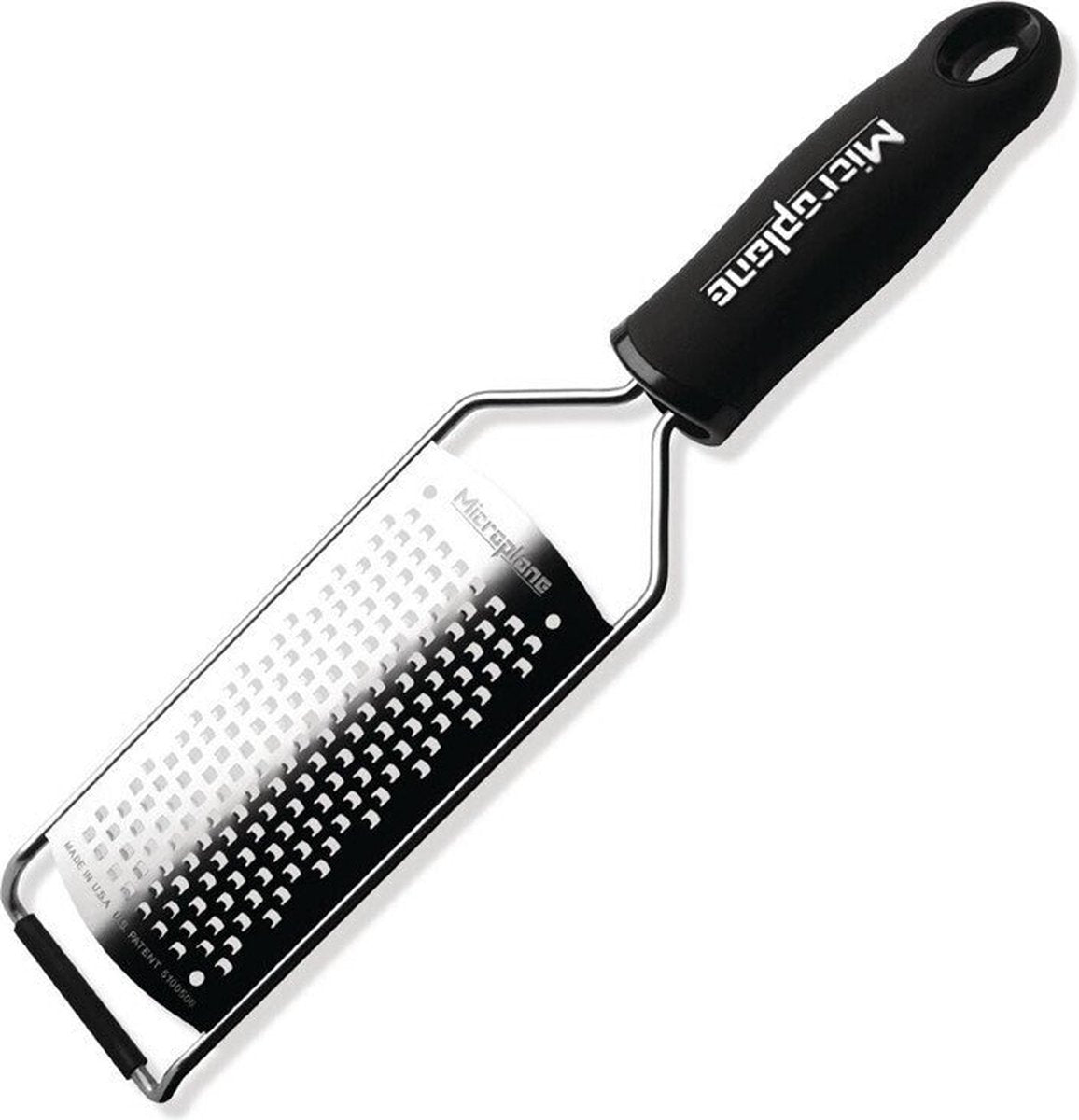 Microplane Fine Spice Rateuse 18/8 en acier inoxydable avec poignée noire