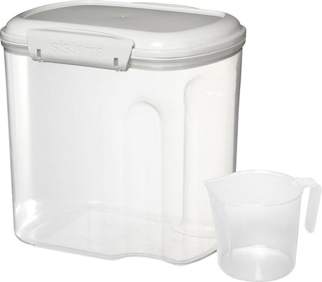 Sistema 10.2-Cup Flour & Sugar Storage Containers with Lids & Measuring Cup, White