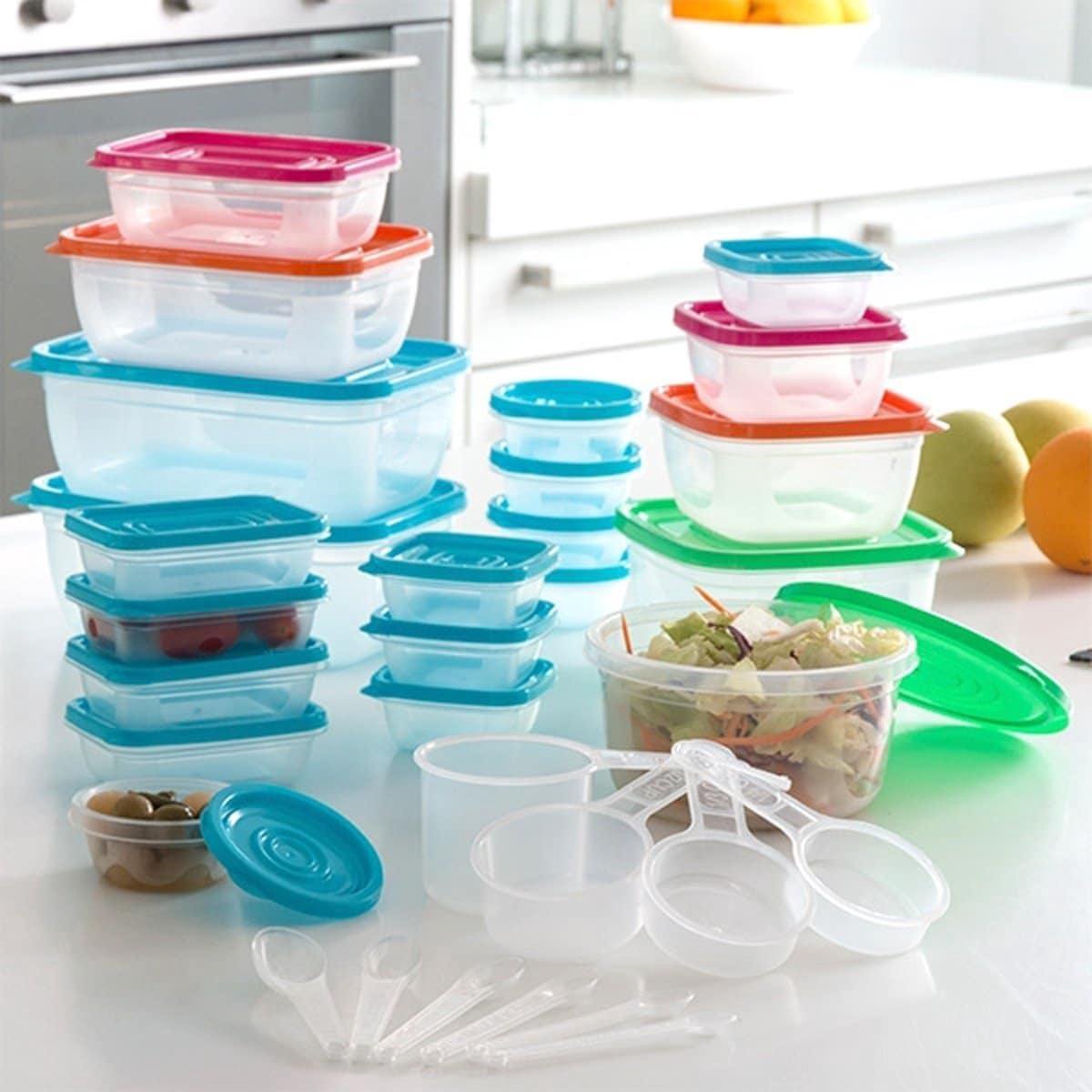 Excellent Houseware Storage Voedselcontainers - Afsluitbaar - Meerkleurig (31 stuks) Lunchbox