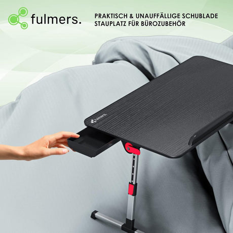 Fulmers - Adjustable Laptop Table - Bed Table - Black - 5 heights - 60x33 cm