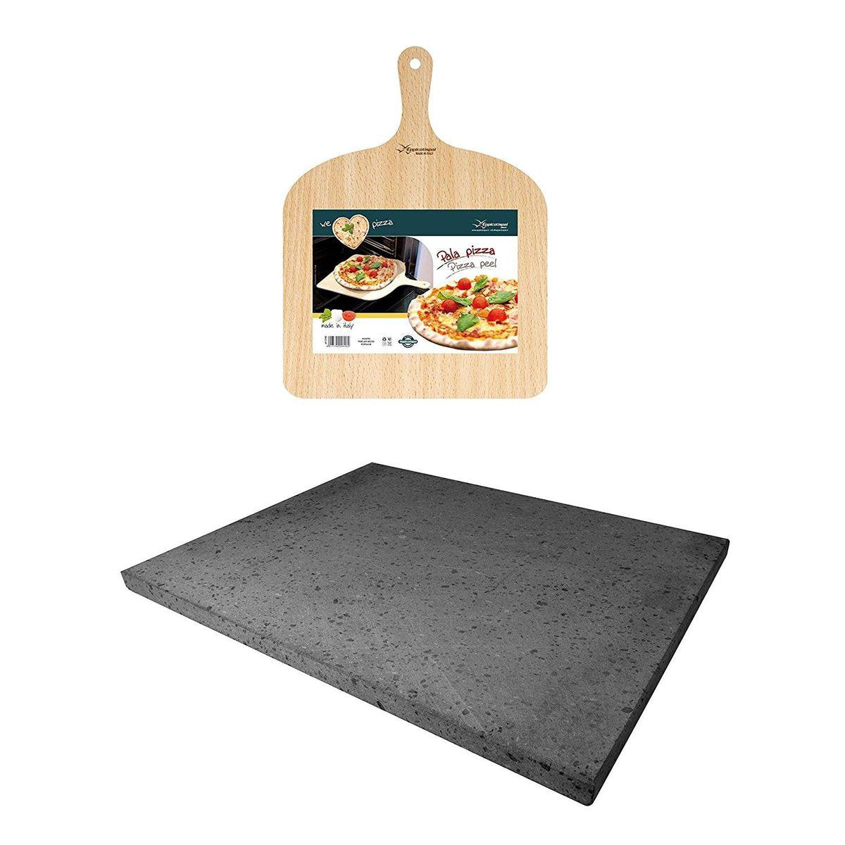 Eppicotispai Etna Pizza Set - Grande pizza Pierre et pizza Pell - 30 cm x 38 cm - Non-cadrage