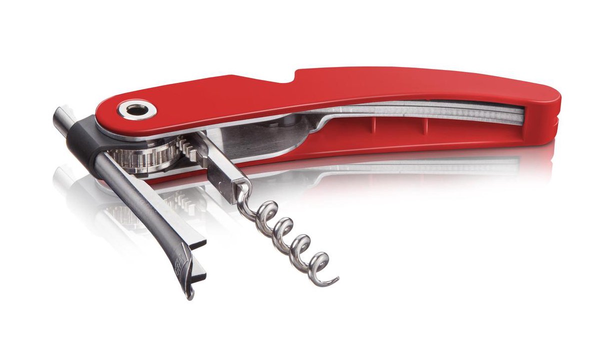 Vacu Vin Single Pull Corkscrew - Rood