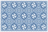 Placemats anti-slip - 30x45cm 'Lisbon Blue Retro Floor Tile Style' Non Slip