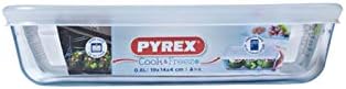 Pyrex - Cook &amp; Freeze - Rechthoekige glazen schaal met veelkleurig deksel 0,80 L / 19x14 cm