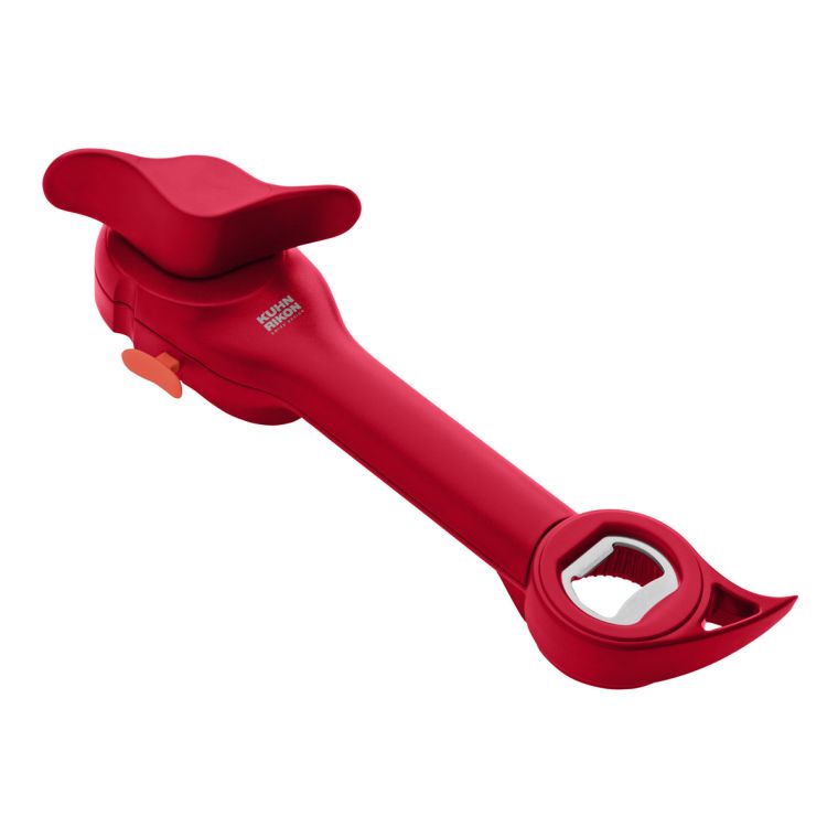 Kuhn Rikon Auto Safety Master Opener voor blikjes, flessen en potten, 22 x 7 cm, rood