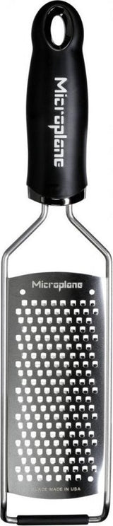 Microplane Fine Spice Rateuse 18/8 en acier inoxydable avec poignée noire