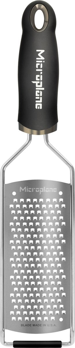 Microplane Fine Spice Rateuse 18/8 en acier inoxydable avec poignée noire