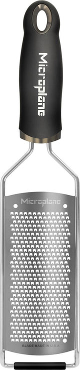 Microplane Fine Spice Rateuse 18/8 en acier inoxydable avec poignée noire