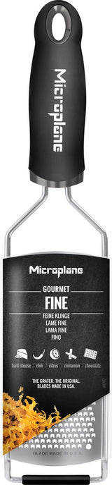 Microplane Fine Spice Rateuse 18/8 en acier inoxydable avec poignée noire