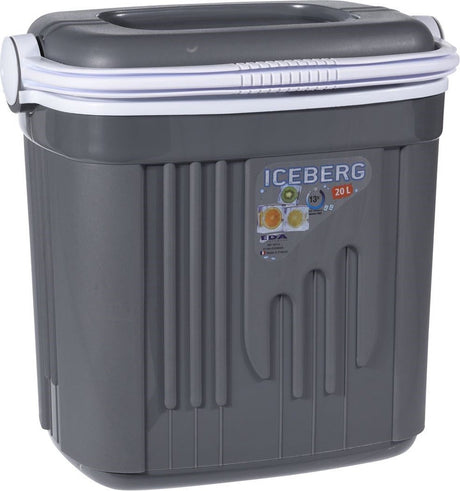 EDA Iceberg 20 litre grey insulated cooler box with locking handle