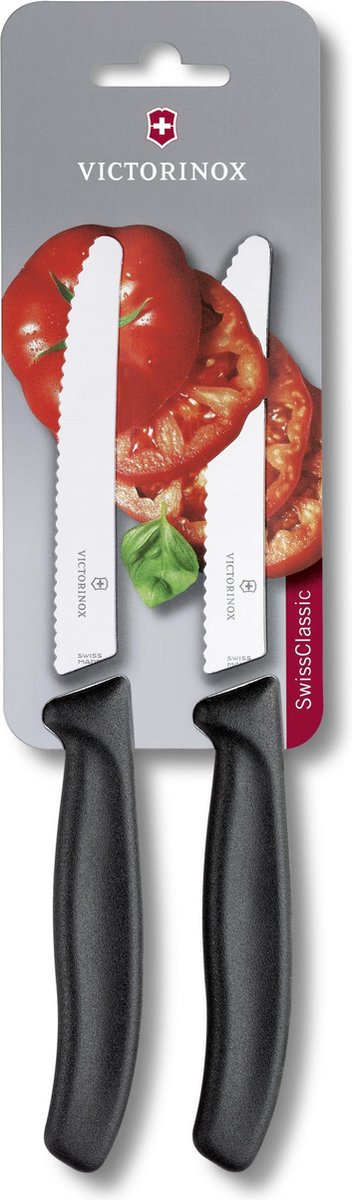 Victorinox 2 x Pack Paring Knife with Ultra-Sharp Blade - Swiss Classic Paring Knife - Black - blade 11 cm