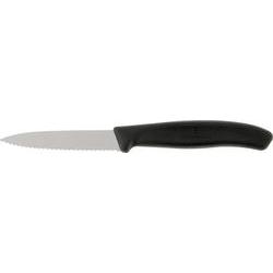 Victorinox Praktisches Schälmesser mit Wellenschliff – Schwarz – Klinge 8 cm