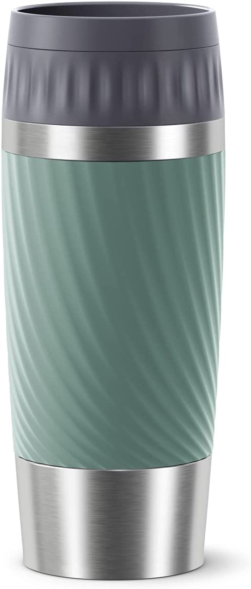 Emsa Easy Twist Insulated Travel Mug, Stainless Steel and Silicone, 360 ml