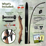 Keshes Takedown Hunting Recurve Bow und Pfeil - 62 "Bogenschützen für Teenager und Erwachsene, Bogenschießen Set BowString Arrow Rest Stringer Werkzeugansicht