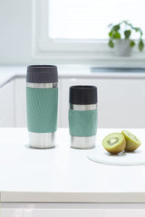 Emsa Easy Twist Insulated Travel Mug, Stainless Steel and Silicone, 360 ml