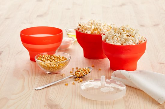 Lekue Set Of 2 Mini Foldable Popcorn Makers For Microwave Ø 12.7cm H 8.5cm