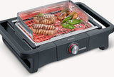 Severin Style Evo Electric Barbecue With Base And Storage Rack, Upright Grill With Quick Grill Start Up To 350 °C, Black