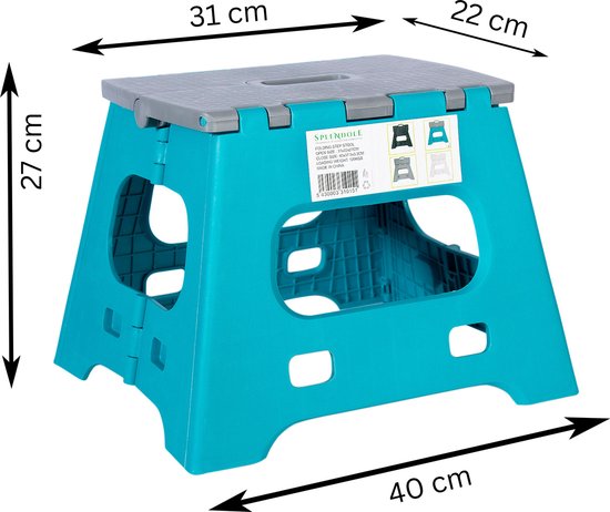 Splendole Keukentrap Opstapkruk 27 cm – Opklapbaar Mint Blauw