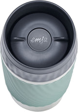 Emsa Easy Twist Insulated Travel Mug, Stainless Steel and Silicone, 360 ml