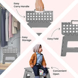 Splendole Small Folding Step Stool – Compact Anti-Slip Plastic Step for Kitchen & Bathroom