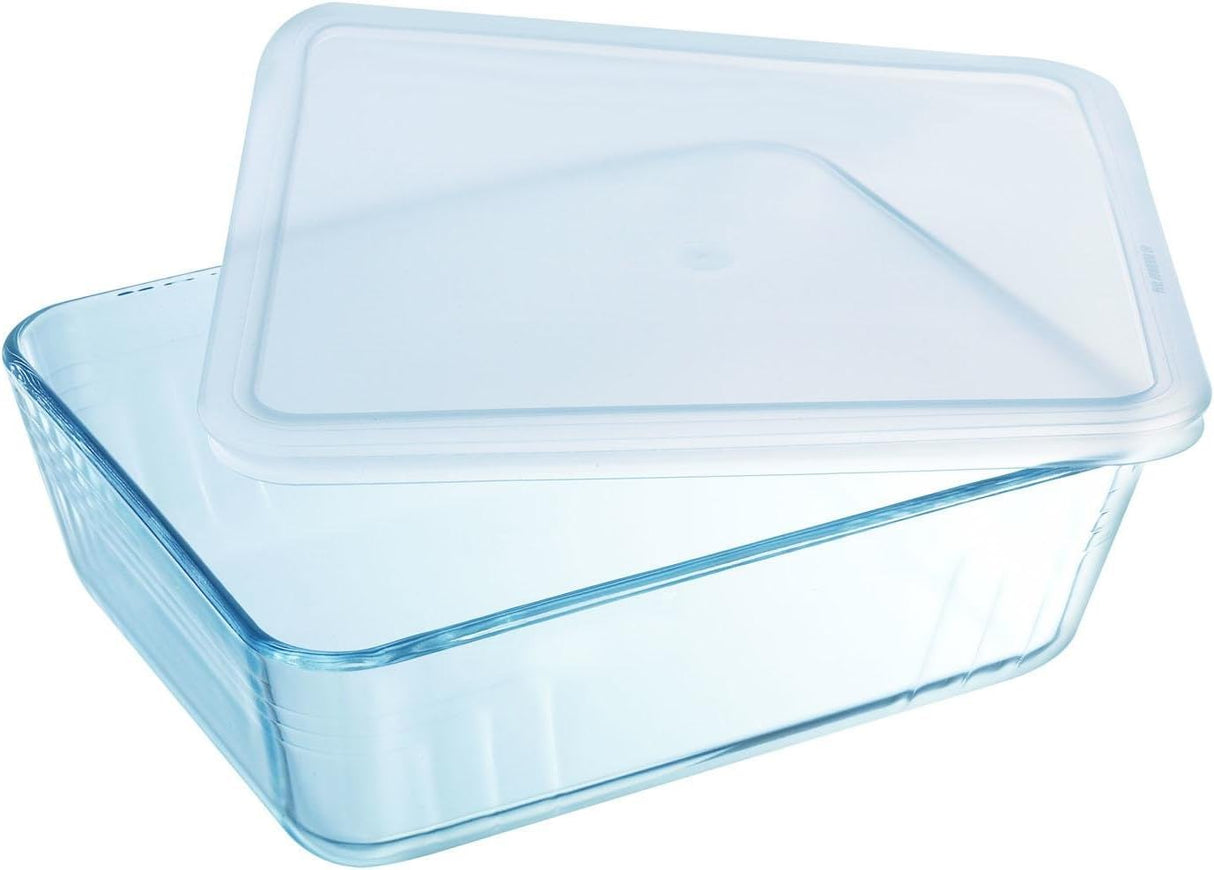 Pyrex - Cook &amp; Freeze - Rechthoekige glazen schaal met veelkleurig deksel 0,80 L / 19x14 cm