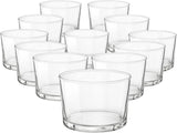 Bormioli Rocco Essential Decor Glassware – Set Of 12 Mini 7.5 Ounce Drinking Glasses For Water, Beverages ,Cocktails & Candle Holders – 7.5oz Clear Tempered Glass Tumblers