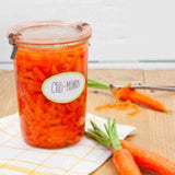 Weck Canning Jars 743 - Storage for Food with Air Tight Seal and Lid - 3/4 Liter Tall Jars Set - Set of 2 Jars