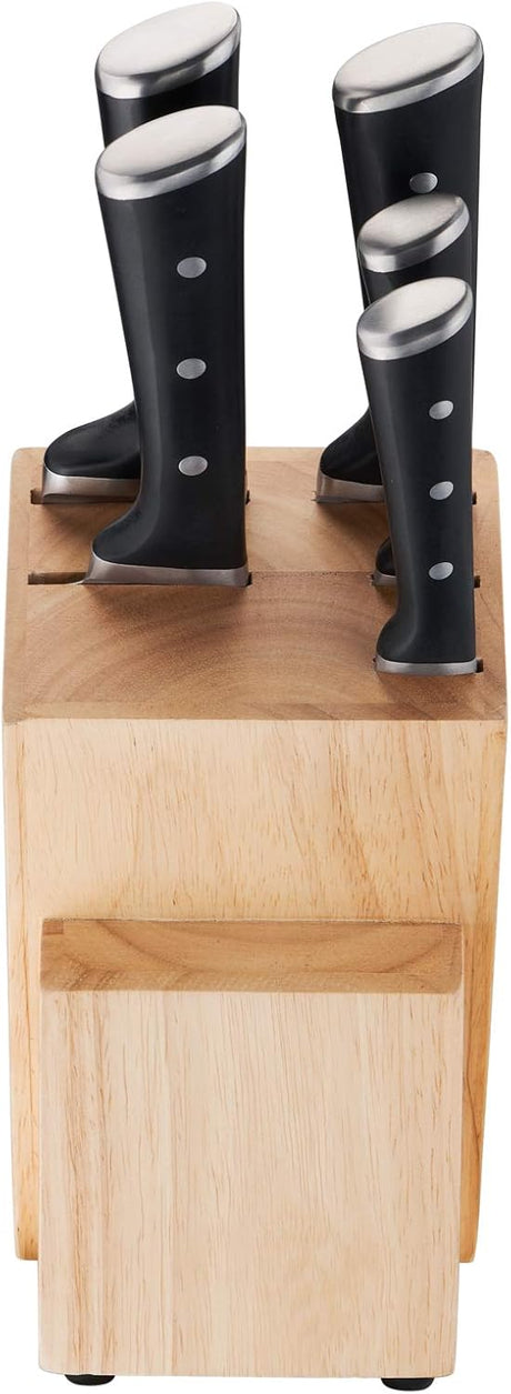 Tefal Ice Force 5-Knife Wooden Block Set – Front View
