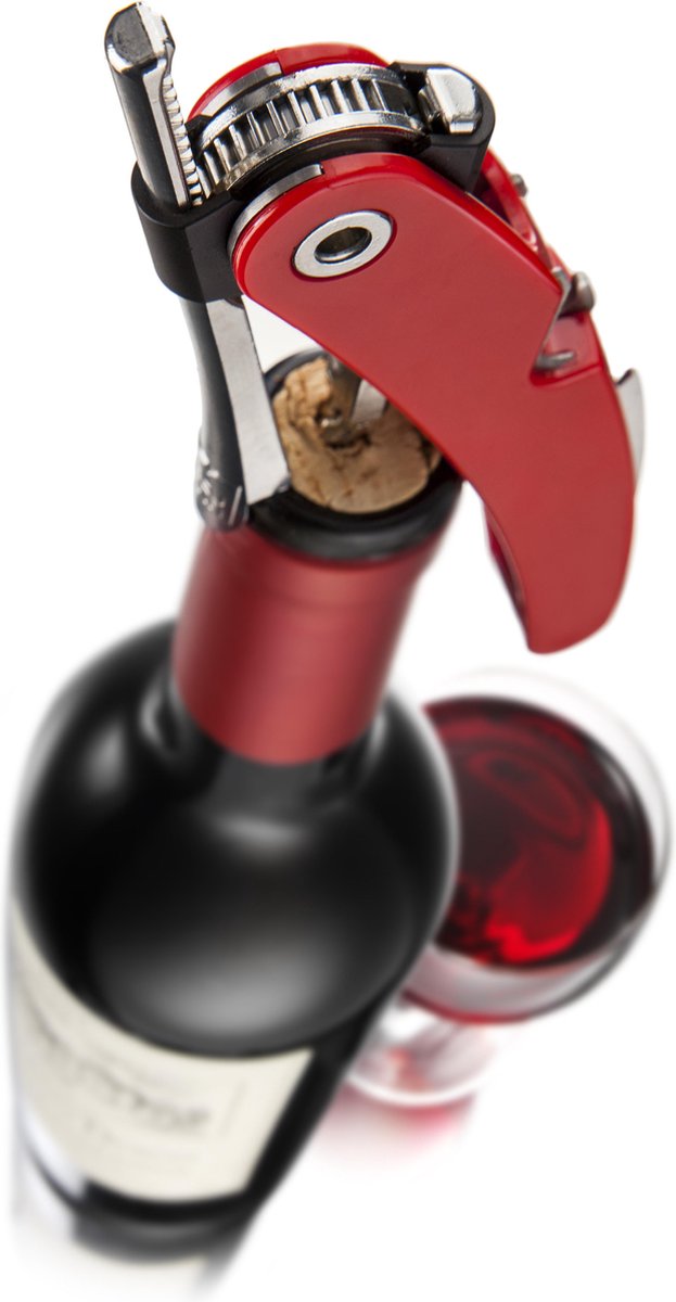 Vacu Vin Single Pull Corkscrew - Rood