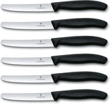 Victorinox 6.7833.6US1 Swiss Classic 6-Piece Steak Knife Set, 4-1/2-Inch Serrated Blades with Round Tip, 4-Inch