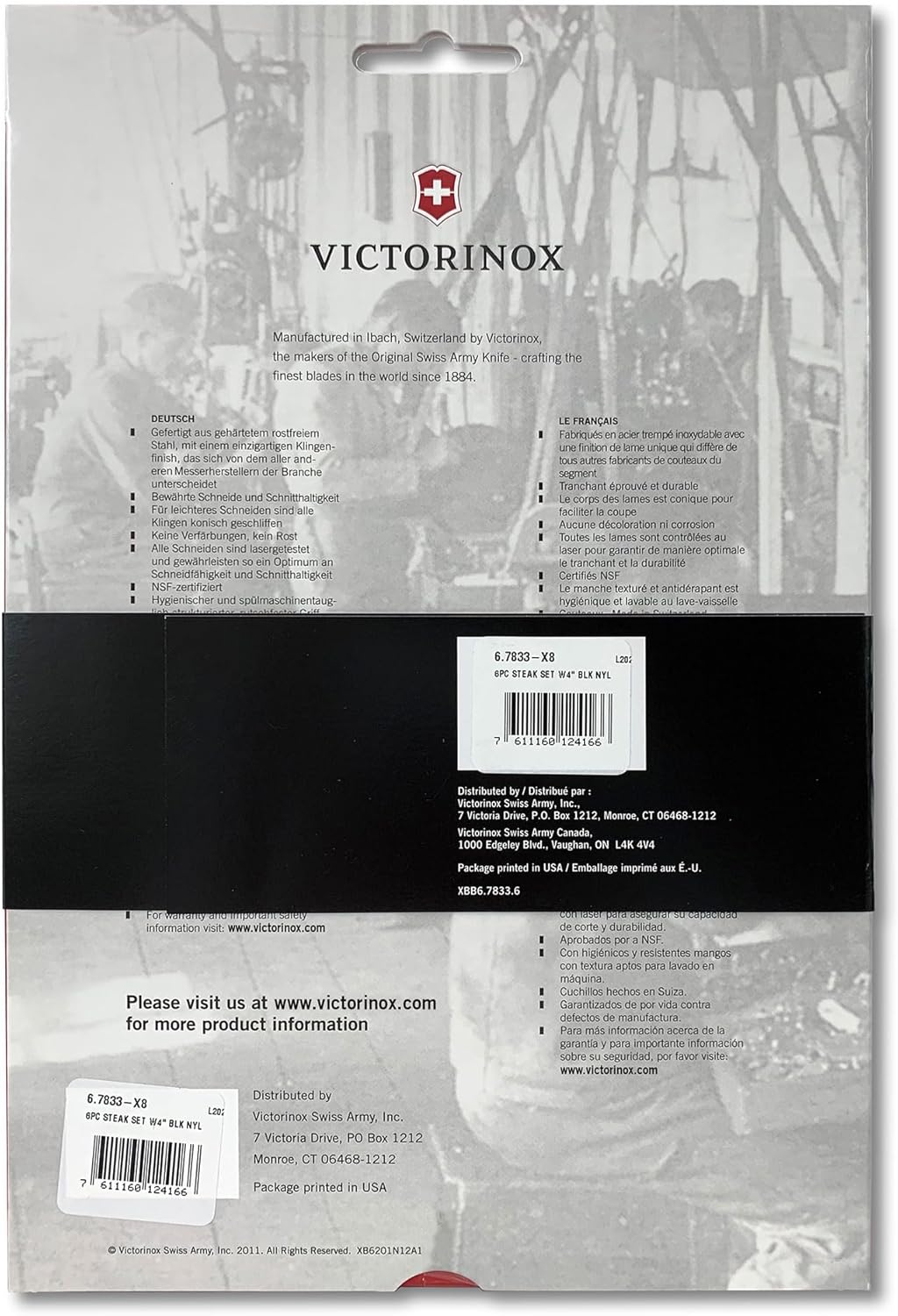 Victorinox 6.7833.6US1 Swiss Classic 6-Piece Steak Knife Set, 4-1/2-Inch Serrated Blades with Round Tip, 4-Inch
