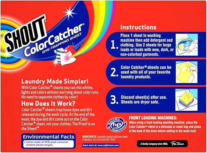 Shout Color Catcher 24 In-Wash Dye Trapping Sheets