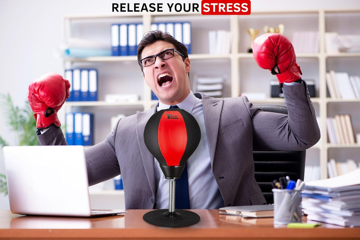 Tech Tools Stress Buster Desktop Punching Ball Red / Black