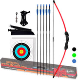 Keshes Boogschieten Recurve Pijl en Boog Jeugdboogset - 44" Breakdown Bogen voor beginners voor buitenoefeningen - Handboogset met uitrusting voor jeugd en kinderen - Rood 