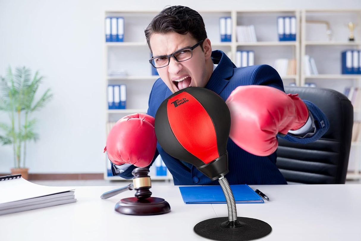 Tech Tools Stress Buster Desktop Punching Ball Red / Black