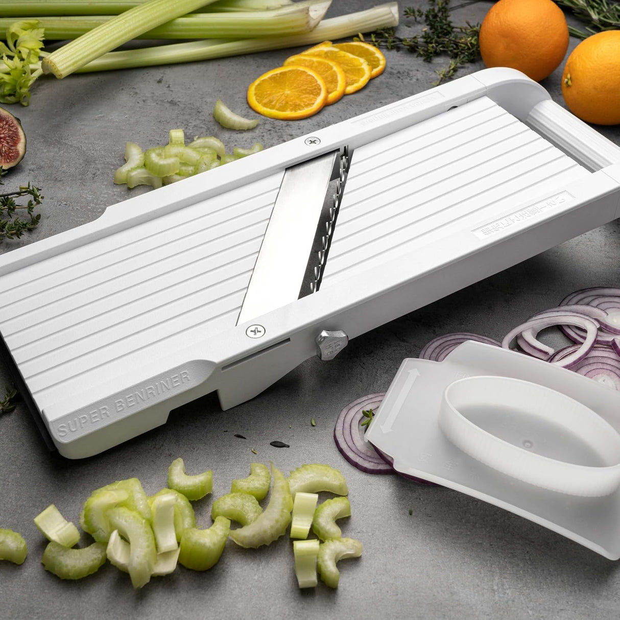 Benriner Mandoline Slicer, with 4 Japanese Stainless Steel Blades, BPA Free, New Model