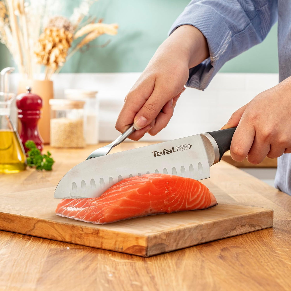 Tefal Ice Force 5-Knife Wooden Block Set