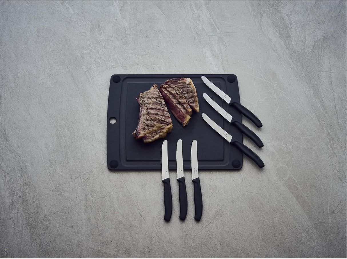 Victorinox 6.7833.6US1 Swiss Classic 6-Piece Steak Knife Set, 4-1/2-Inch Serrated Blades with Round Tip, 4-Inch