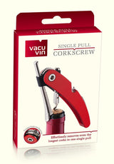 Vacu Vin Single Pull Corkscrew - Rood