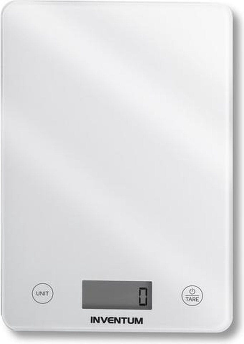 Inventim Digital Precision Kitchen Scale - 1 GR à 5 kg - Fonction Tare - Verre blanc