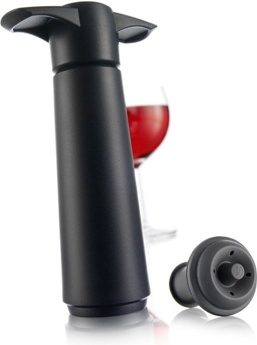 Vacu Vin Wine Saver Black - Pompe à vin sous vide - 1 bouchon de vin sous vide