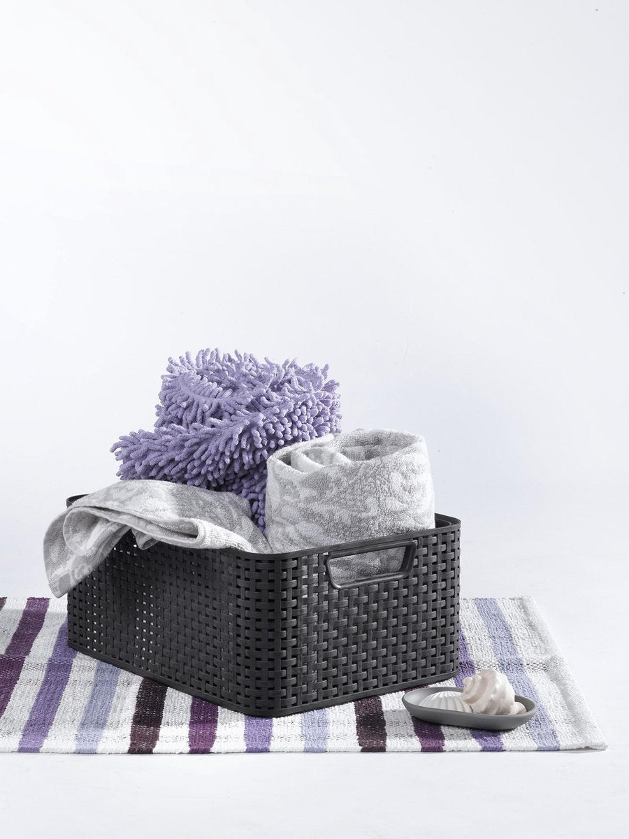 Curver Storage basket, Grey, Rattan Style M Anthracite 18L