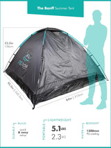 FE Active Tent - Camping Tent 4 Persons - Waterproof - Summer Tent - Lightweight Tent - 243 * 213 Cm - 2.4 Kg