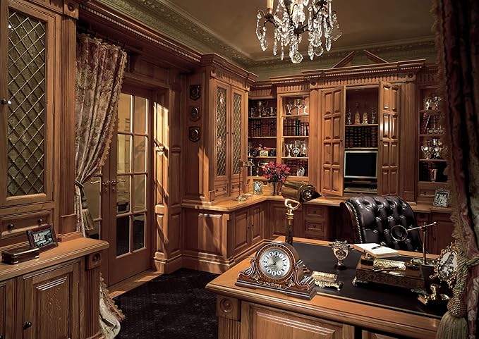 Decodyne Vintage Mantel Clock with Roman Numerals – Silent Analogue (Brown)